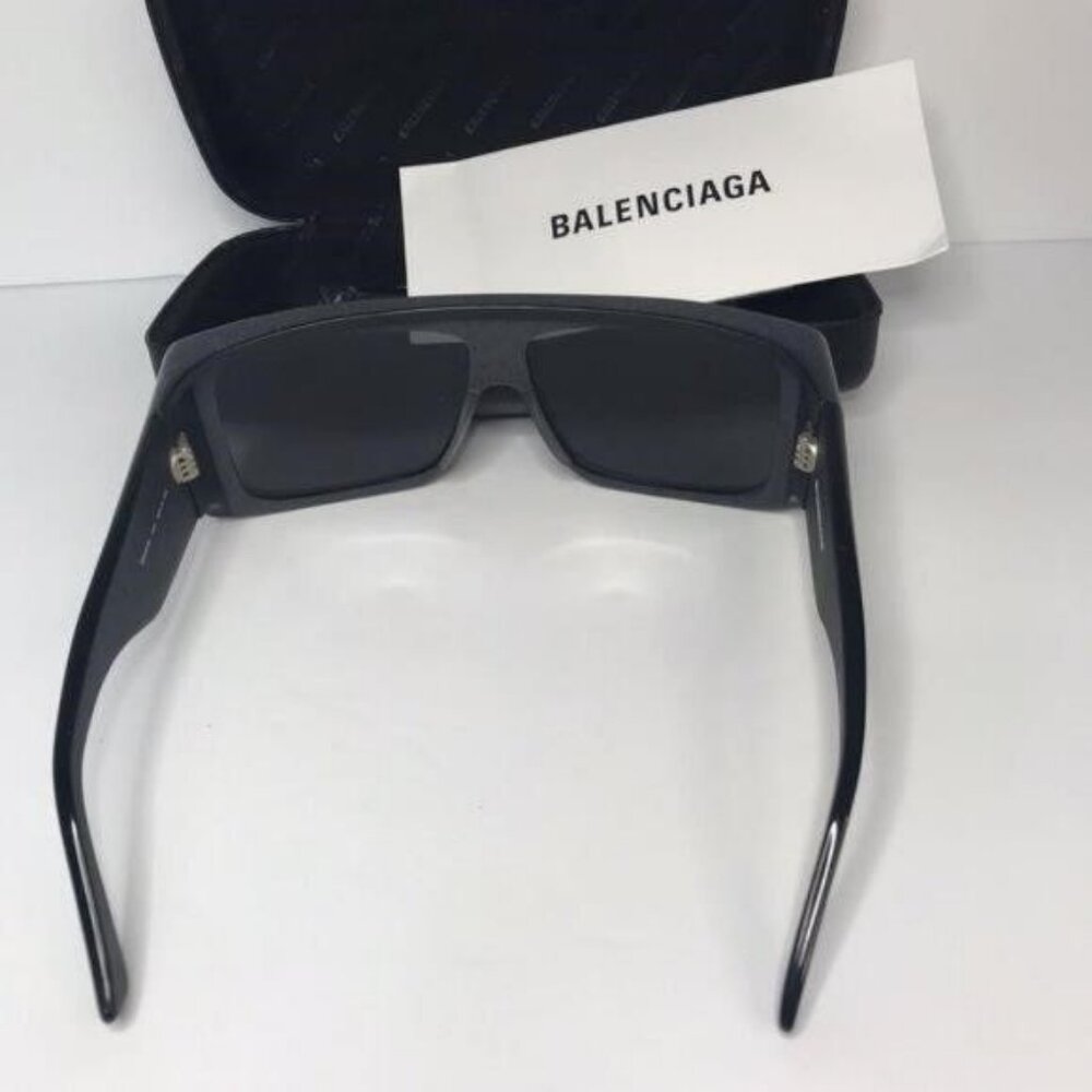 Original Balenciaga Black BB0002S Shield Sunglasses - Picture 6 of 9